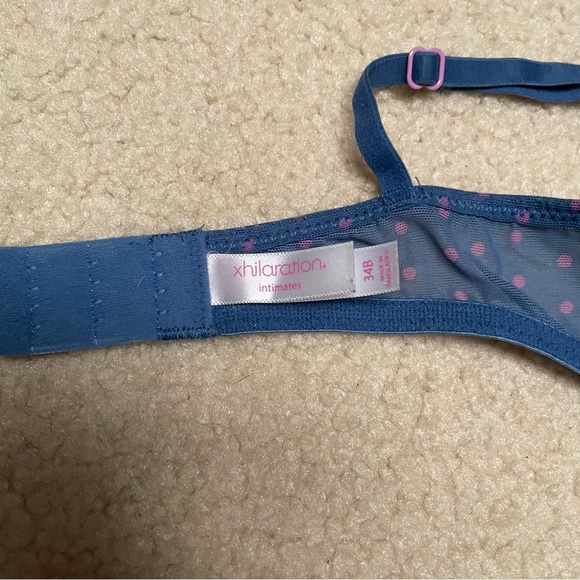 Xhilaration Intimates Blue Pink Polkadot Bra 34B - Picture 3 of 4